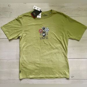 Vans Peace Plants Graphic Tee Green Women’s Size XS Oversized Nature NWT Summer